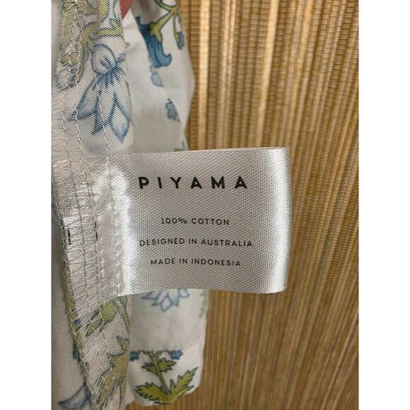 Piyama Womens Cotton Ruffle Sleeve Top Size Small Block Print Boho Cotton - Picture 3 of 5